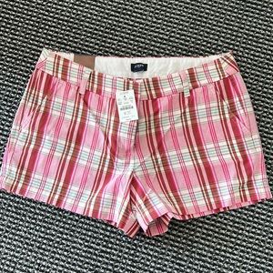 Jcrew Factory 3 1/2 inch chino short pink plaid short size 10